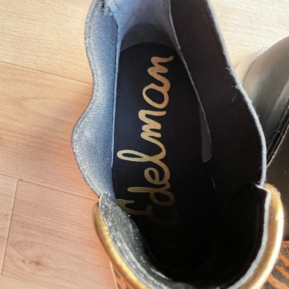 Sam Edelman high-top leopard & black sneakers, women’s size 8.5 - Picture 3 of 10